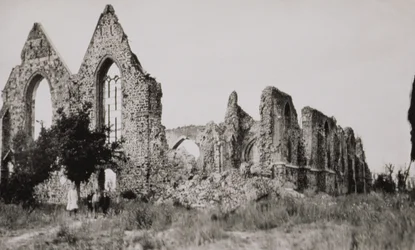 Kerk in Neuve Eglise, België, verwoest tijdens de Eerste Wereldoorlog, 1919